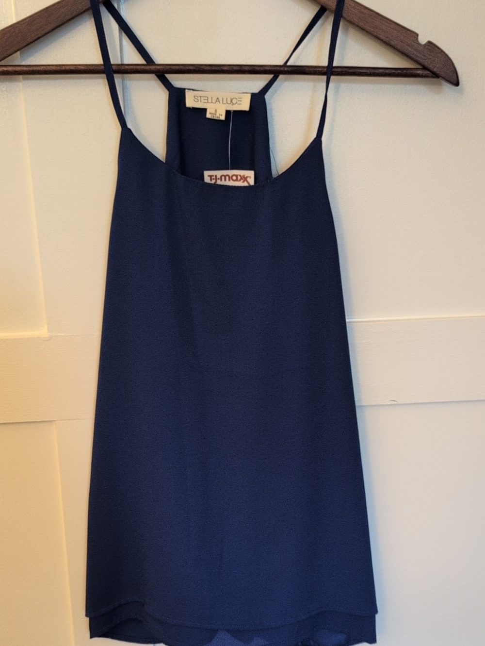 Stella Luce Deep Navy Spaghetti Strap Tank